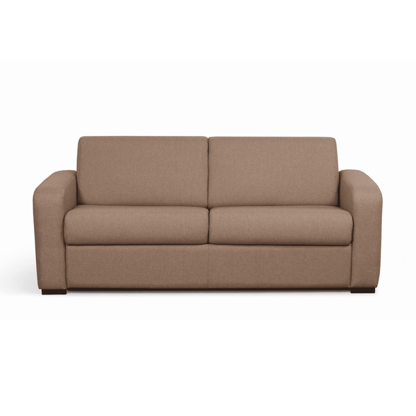 Canapé convertible express 140cm matelas 14cm marron glacé
