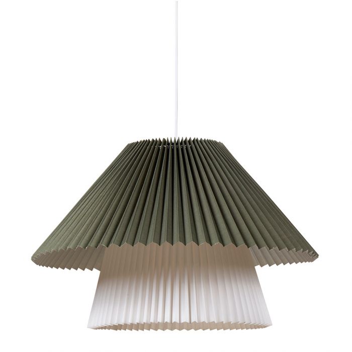 Suspension en tissus plissé kaki art déco D52