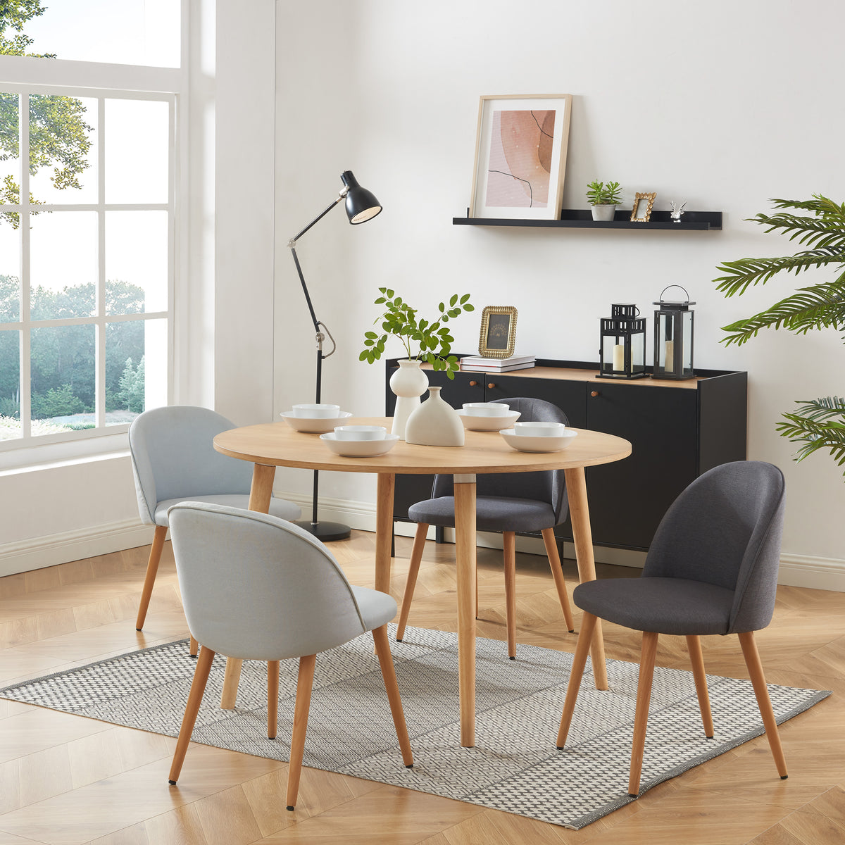 Table à manger placage chêne 120 cm