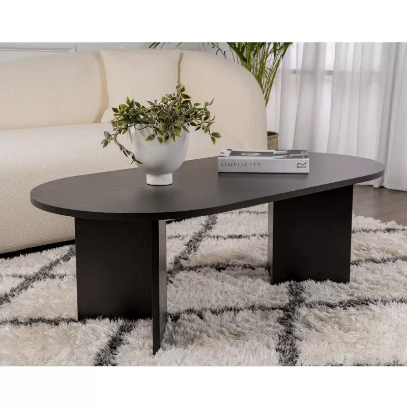 Table basse design en bois noir L120