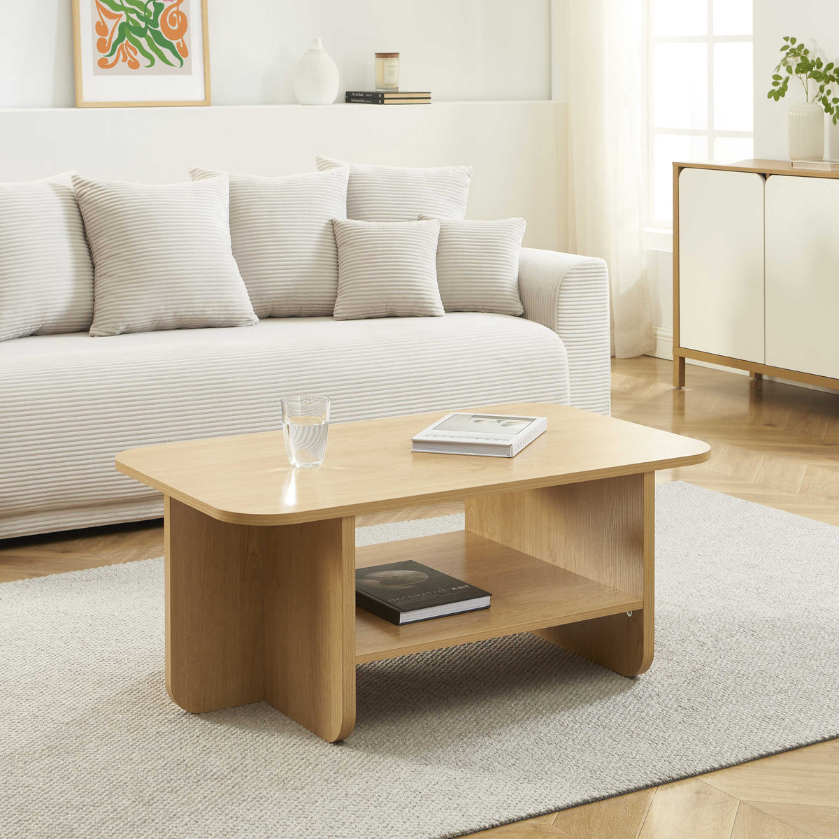 Table basse effet chêne L100 x P60 x H40,5 cm