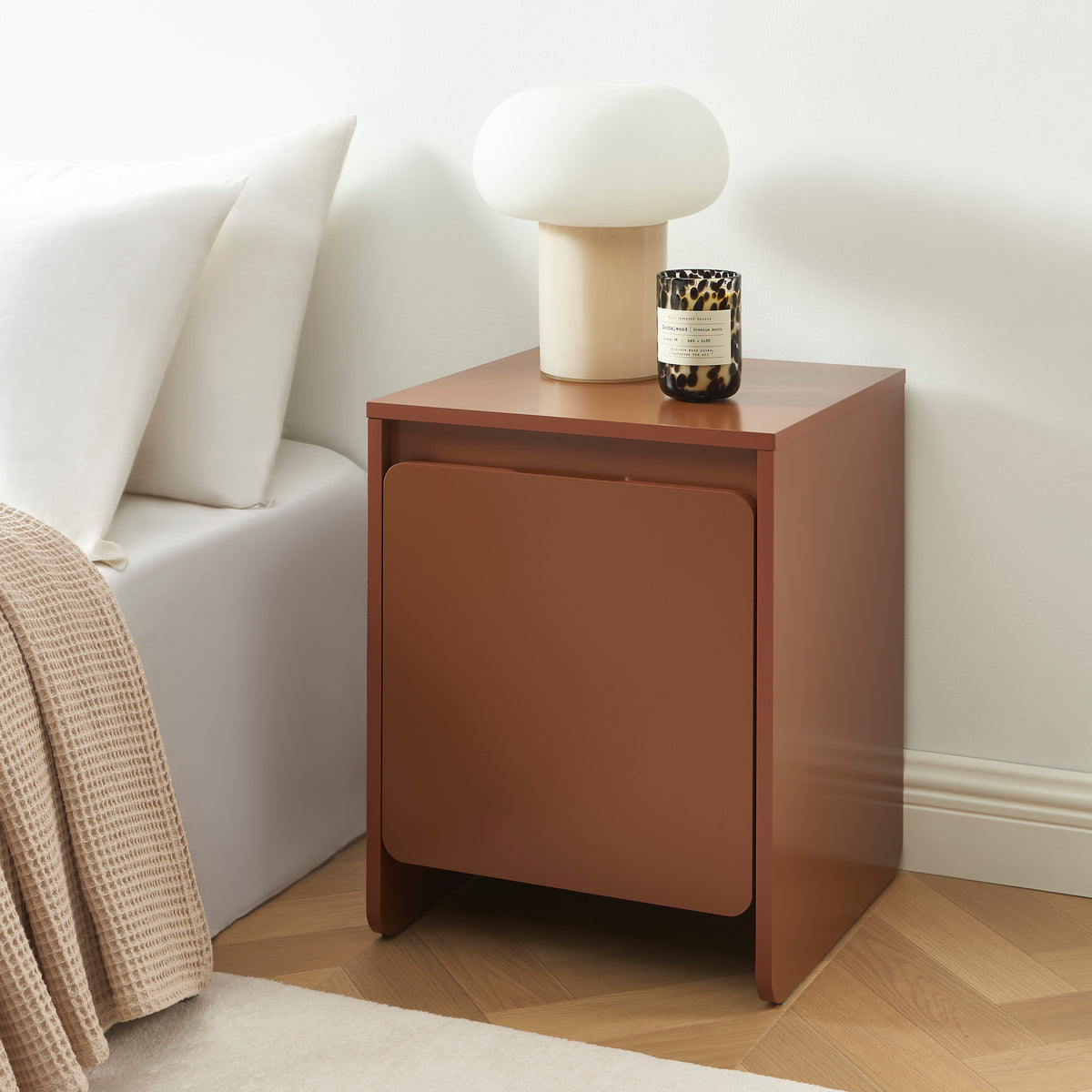Table de chevet marron chocolat