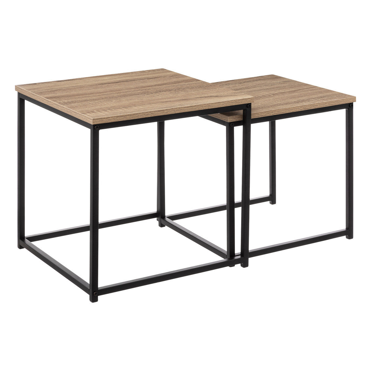 Lot de 2 tables basses en bois gigognes