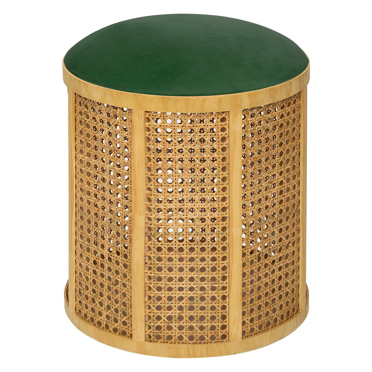 Tabouret cannage vert