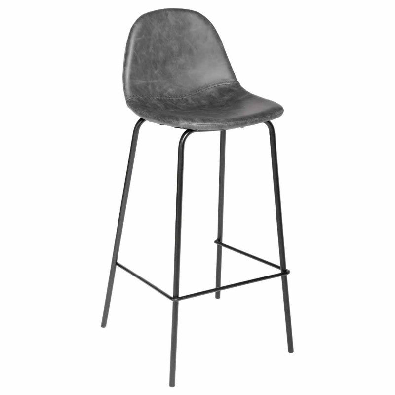 Tabouret de bar en simili gris