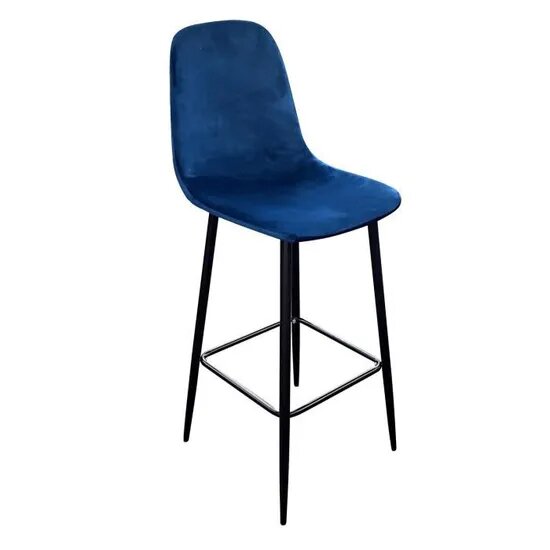 Tabouret en velours bleu