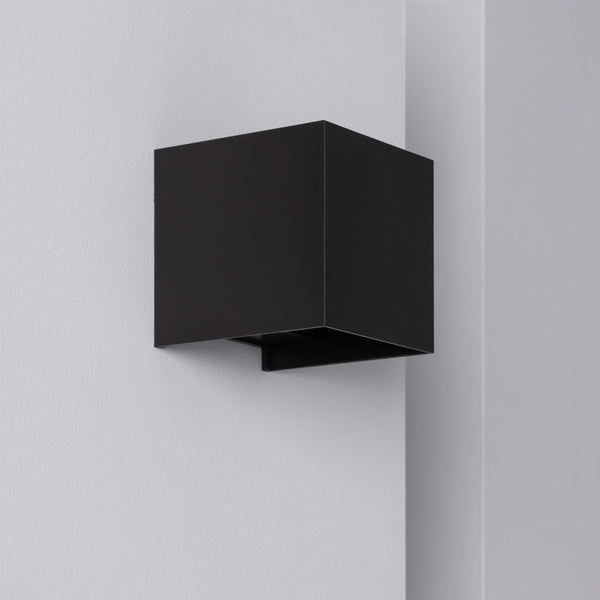 Applique Murale noire en métal LED double éclairage intérieur/extérieur
