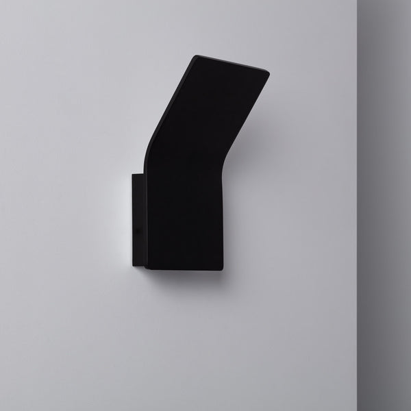 Applique murale LED noire design en aluminium H22