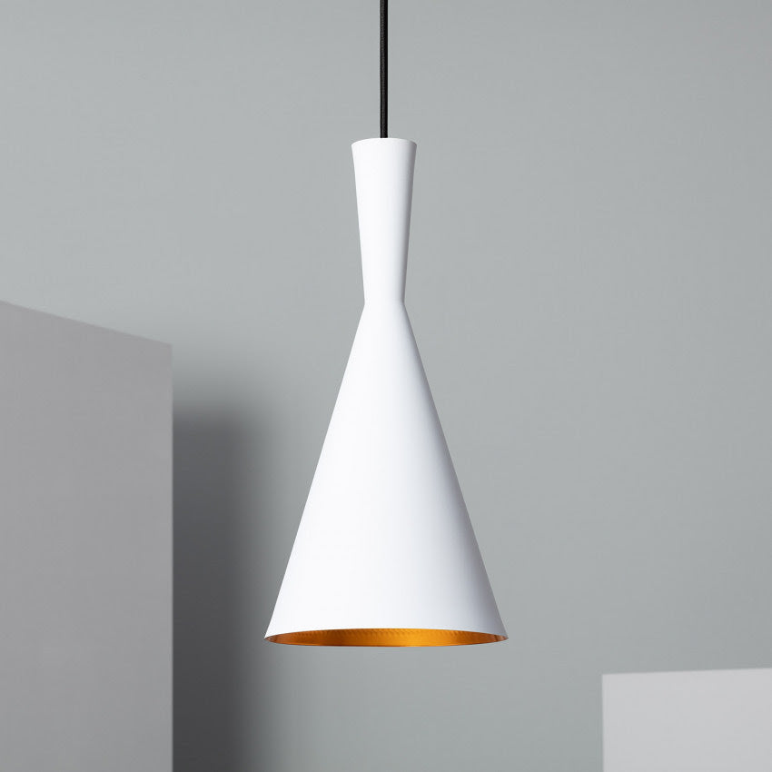 Suspension en métal blanche Art déco H40