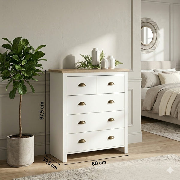 Commode Virginie avec 5 tiroirs design