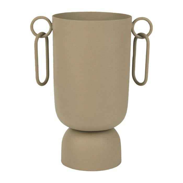 Vase en métal taupe H26