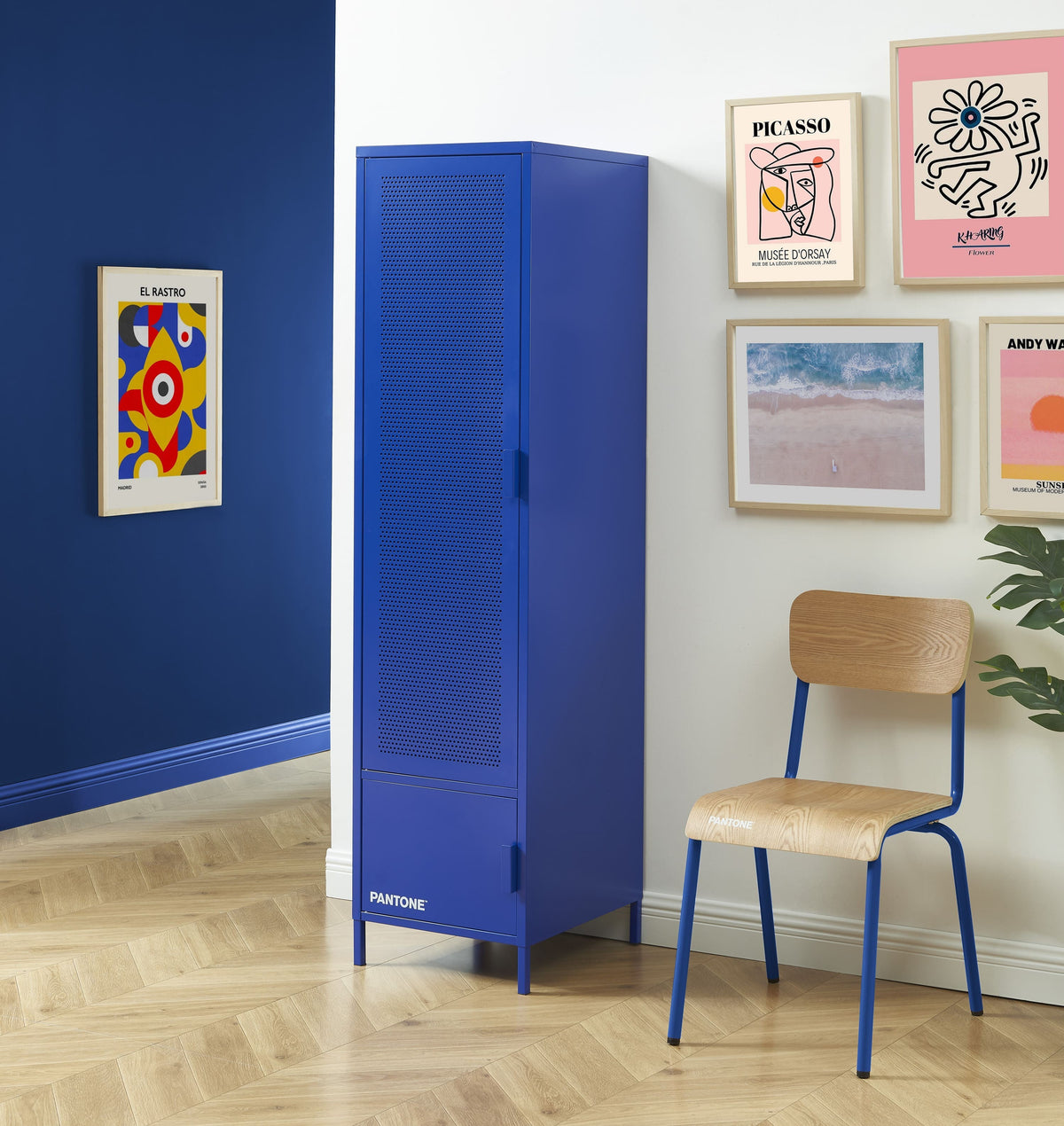 Vestiaire bleu électrique H180 cm
