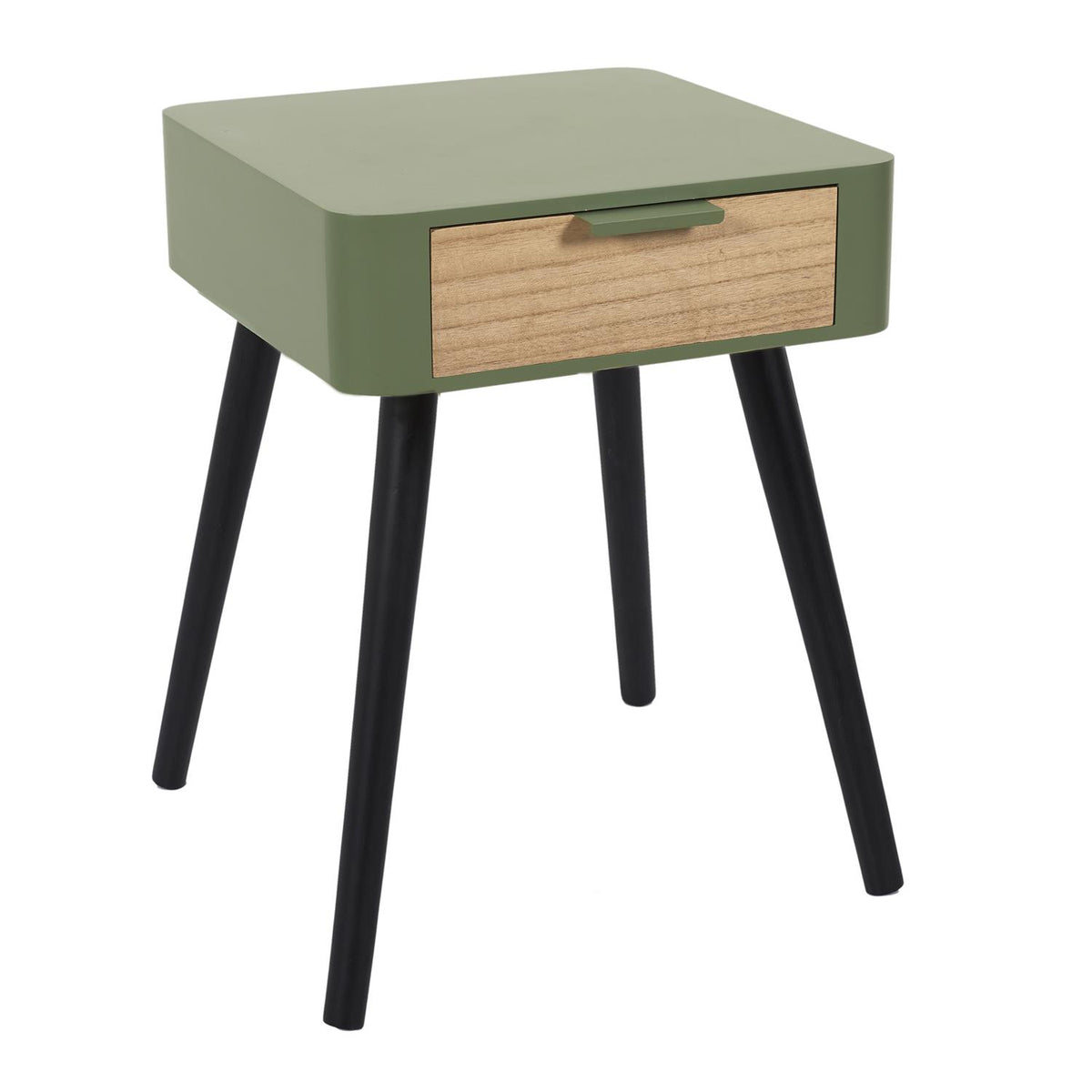 Table de chevet en bois verte