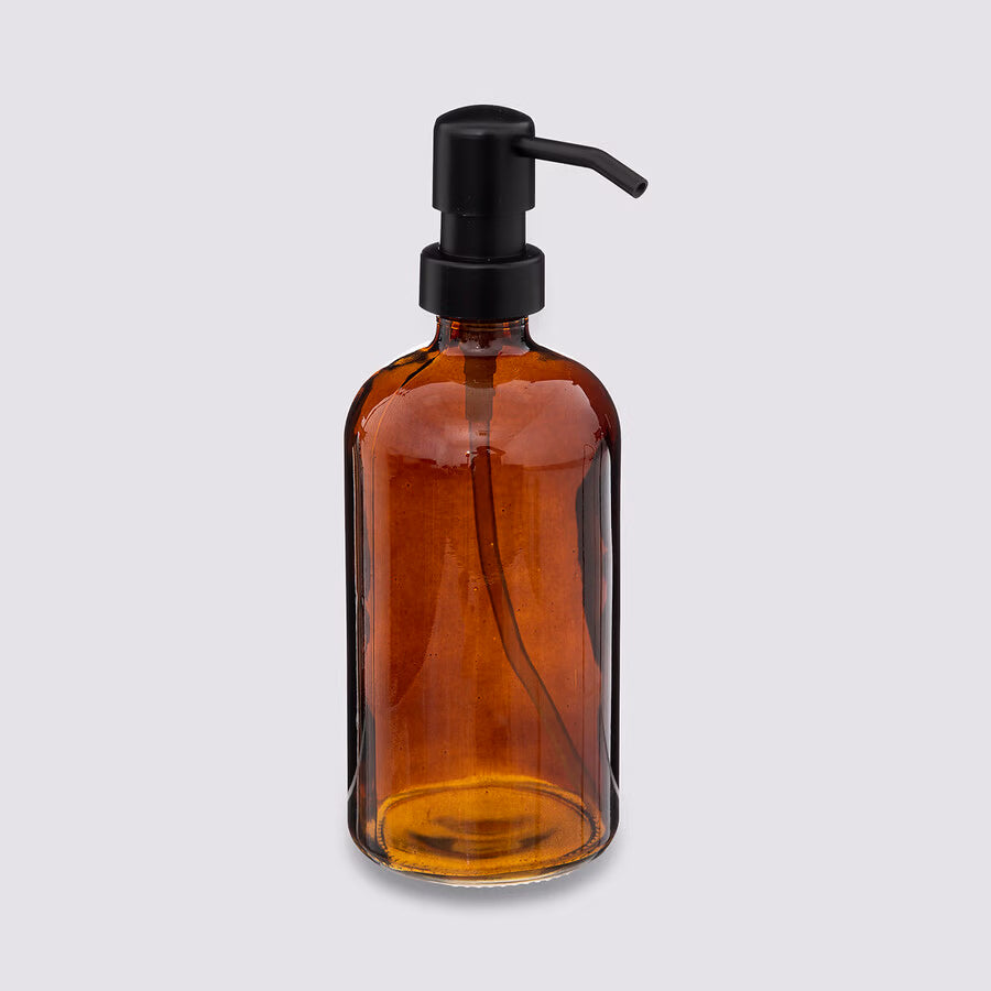 Distributeur à savon en verre ambre 450ml