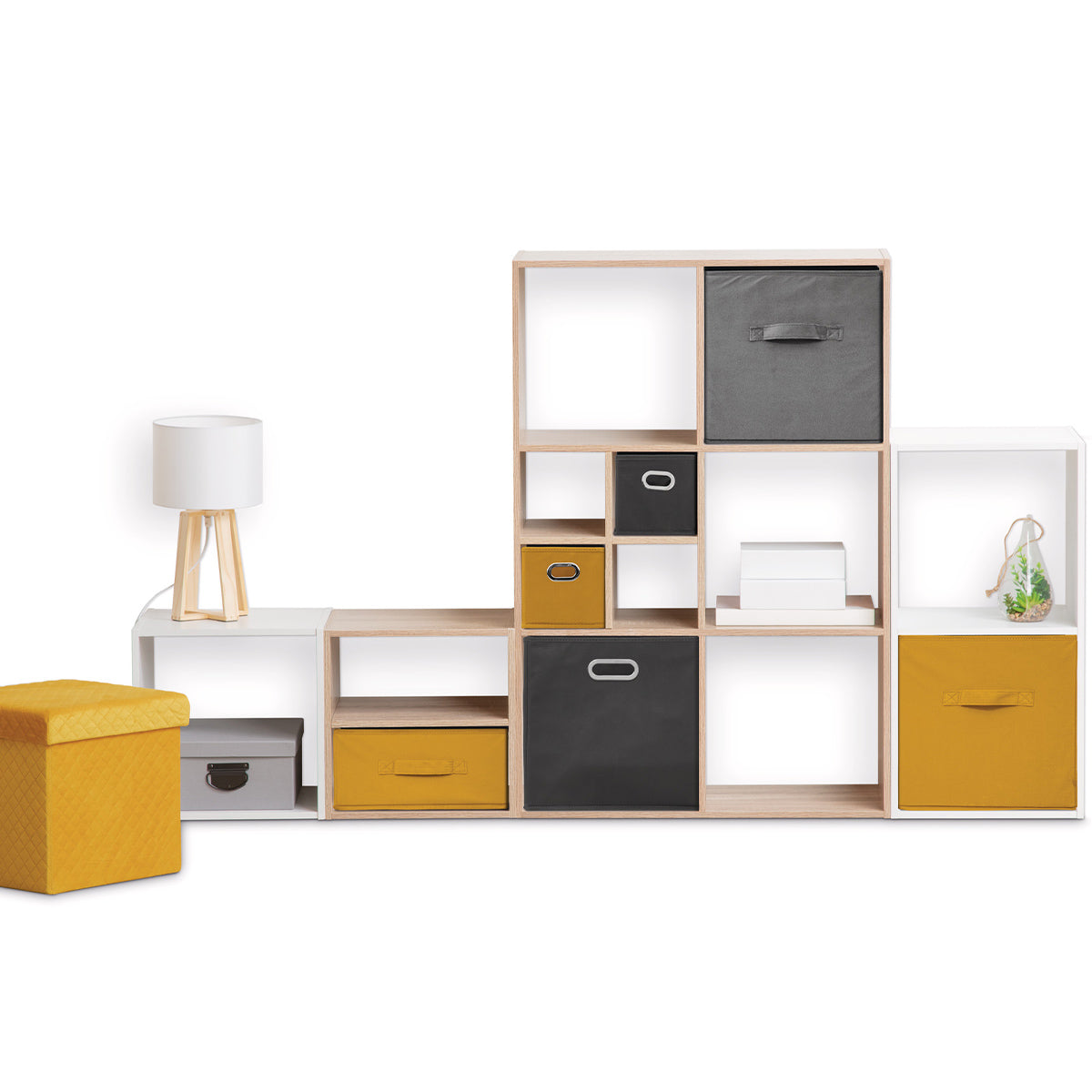 Étagère 1 case effet chêne naturel L34,5 x H34,5 cm