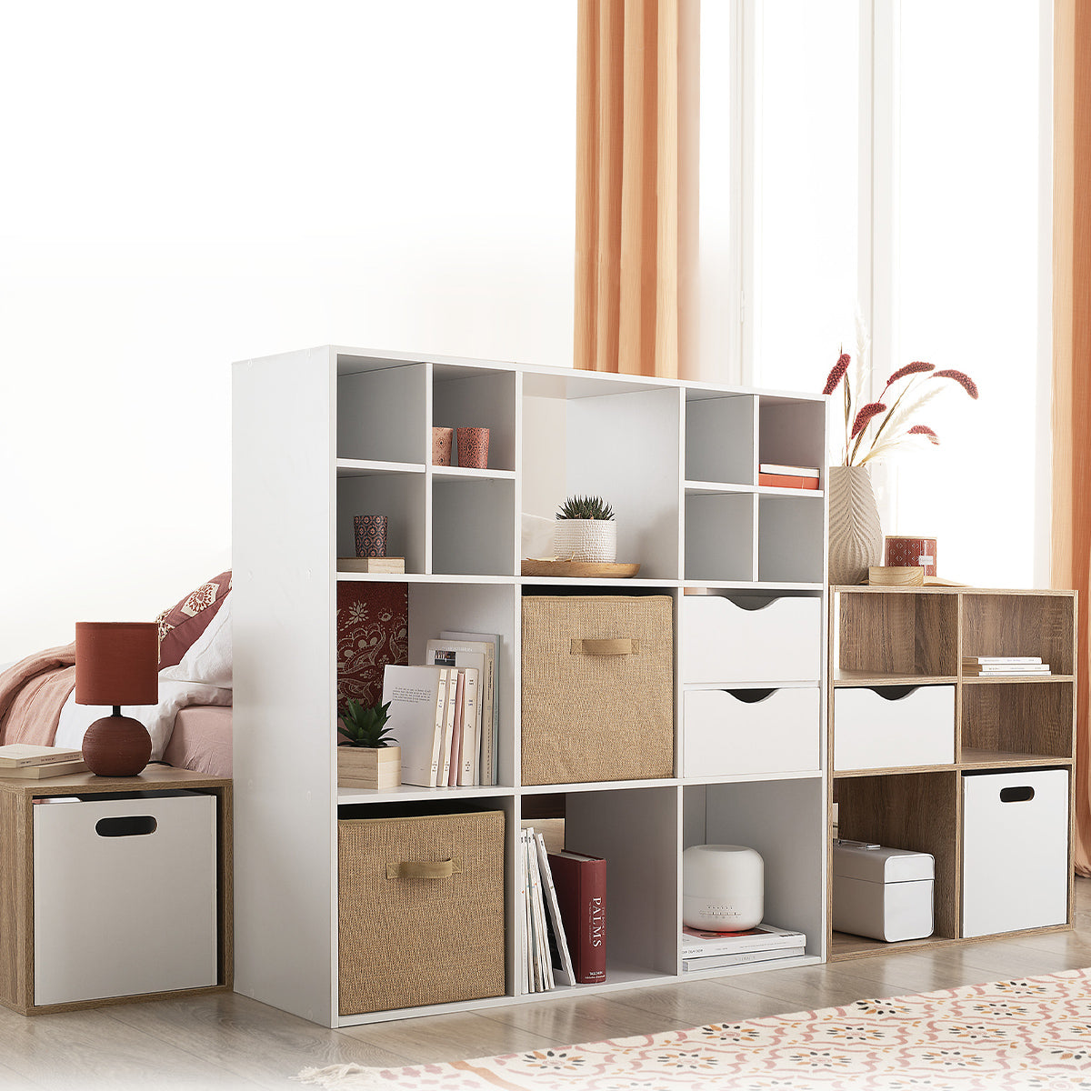 Étagère 9 cases blanc L100,5 x H100,5 cm