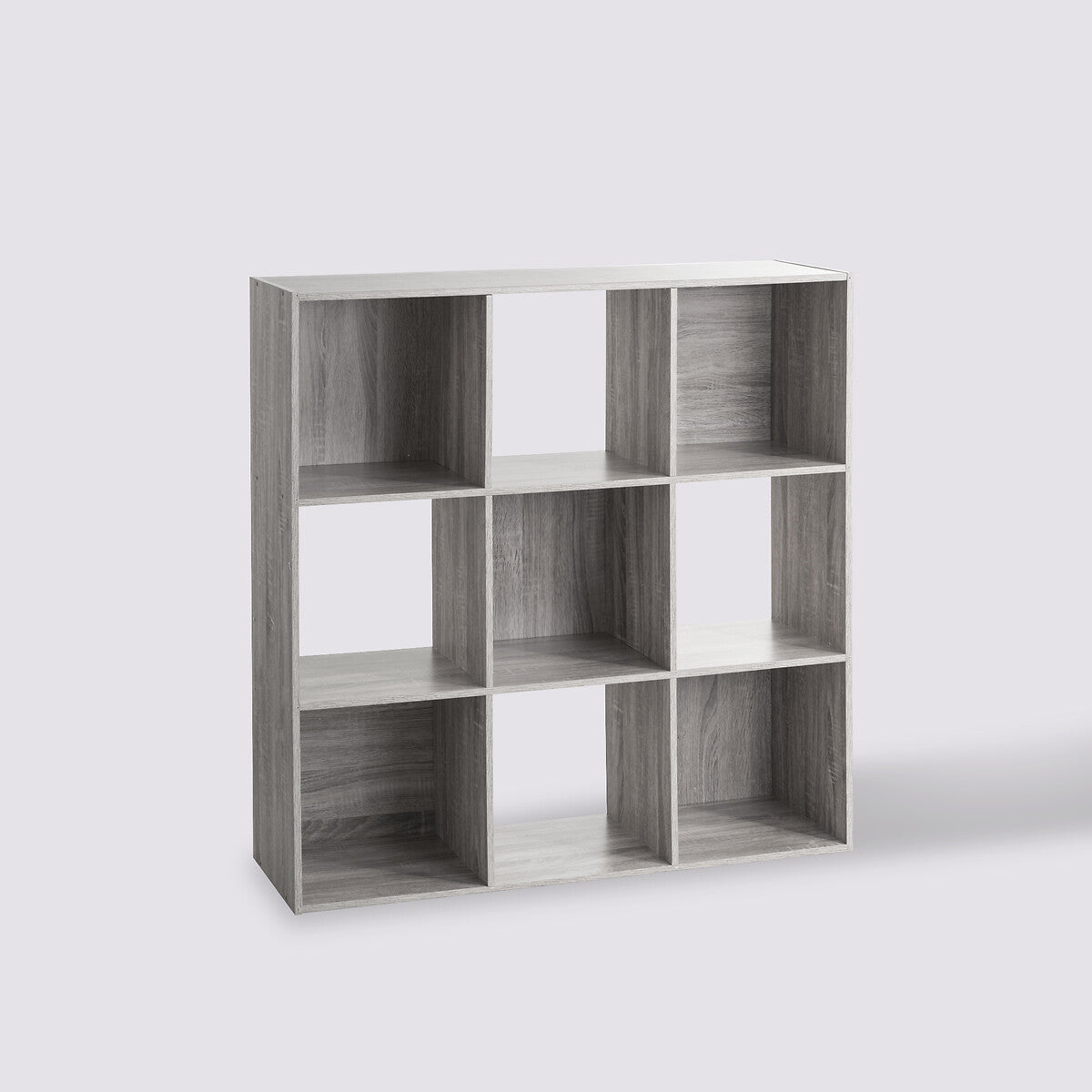 Étagère 9 cases effet chêne gris L100,5 x H100,5 cm
