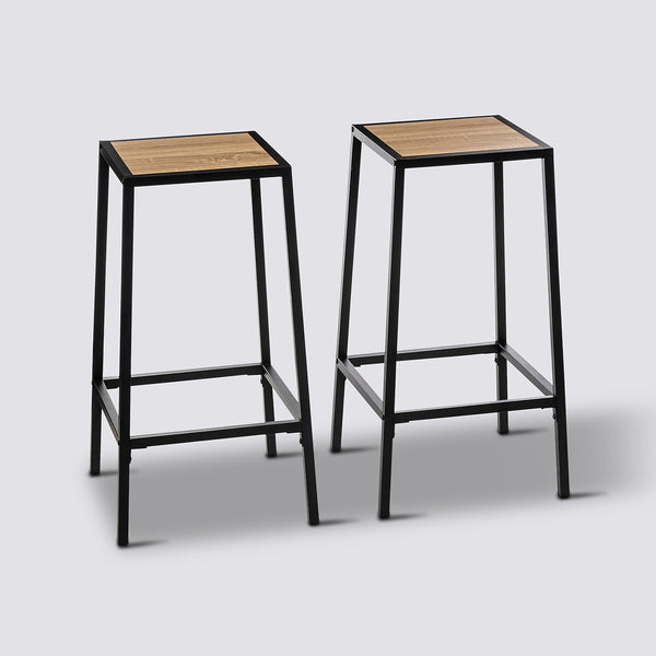Lot de 2 tabourets de bar noir L40 x H71,5 cm