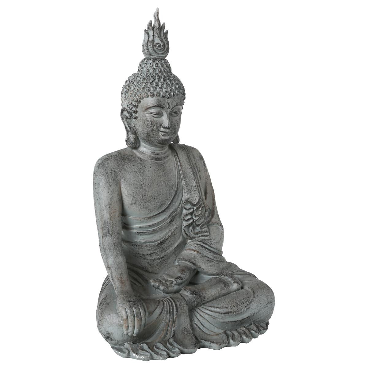 Statue bouddha assis H106 cm effet pierre gris