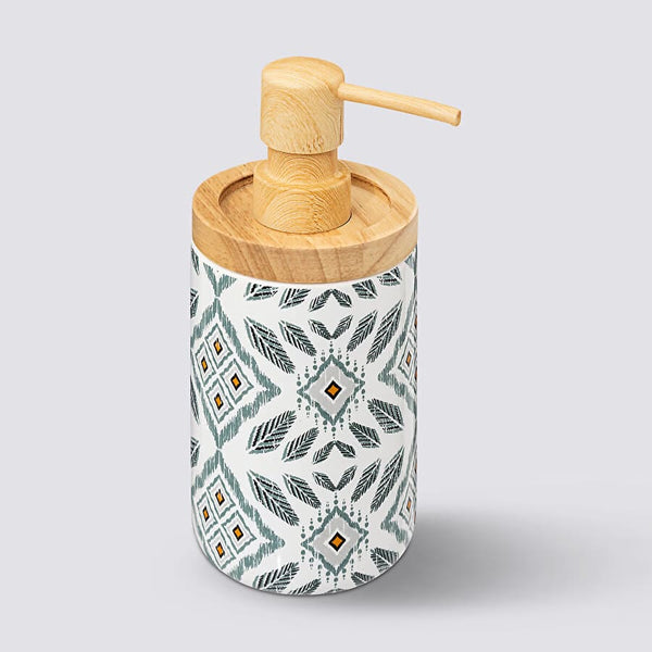 Dispensador de jabón blanco de cerámica pluma