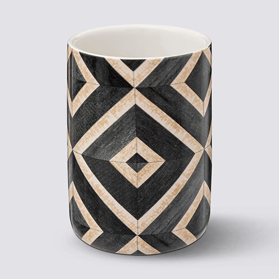 Vaso portacepillos de dientes negro de cerámica