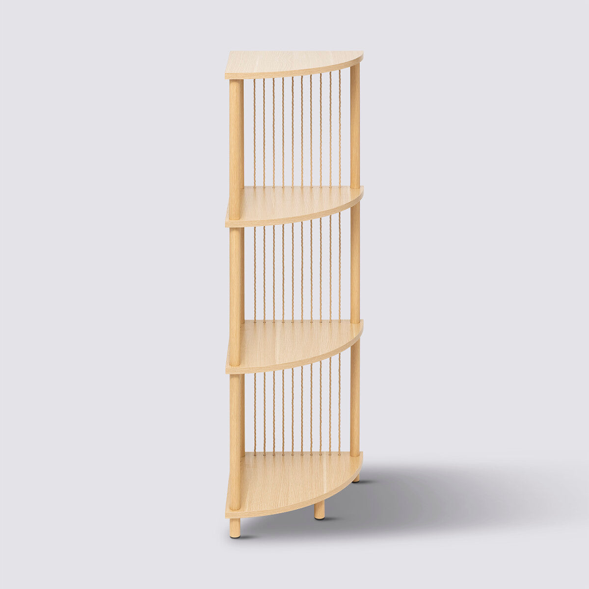 Étagère d'angle 4 niveaux effet chêne clair L34 x H110 cm
