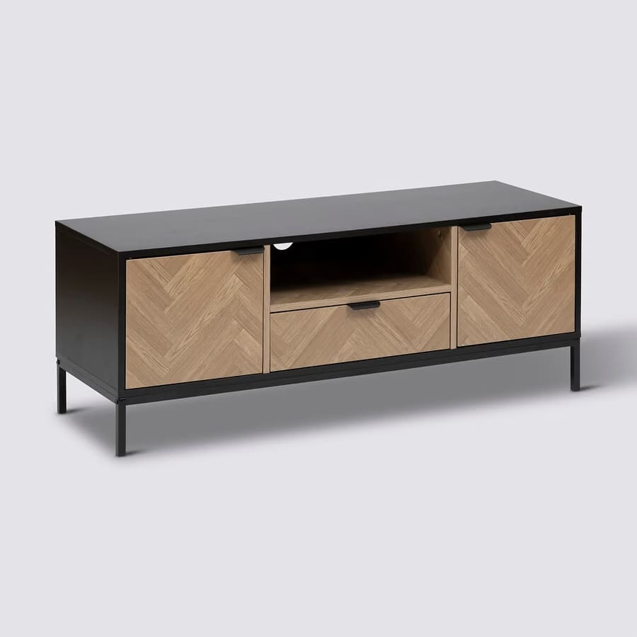 Meuble TV 2 portes chevron L120