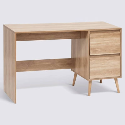 Bureau en bois avec 2 tiroirs L120cm