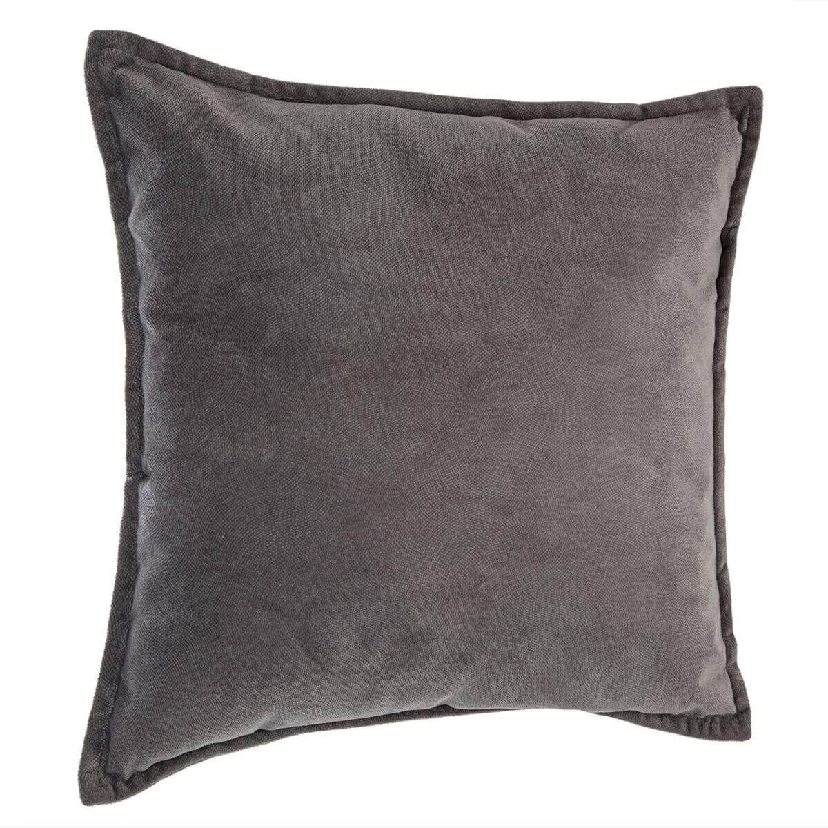 Coussin en velours tressé gris foncé 45x45