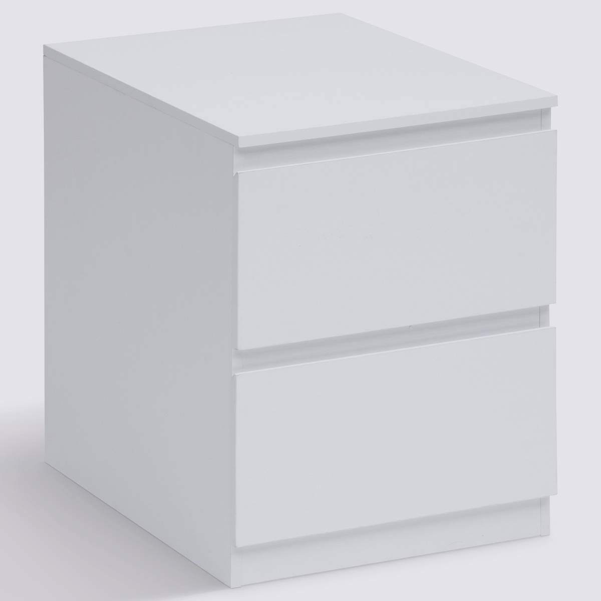 Commode 2 tiroirs L38 x P48 x H50 cm blanc
