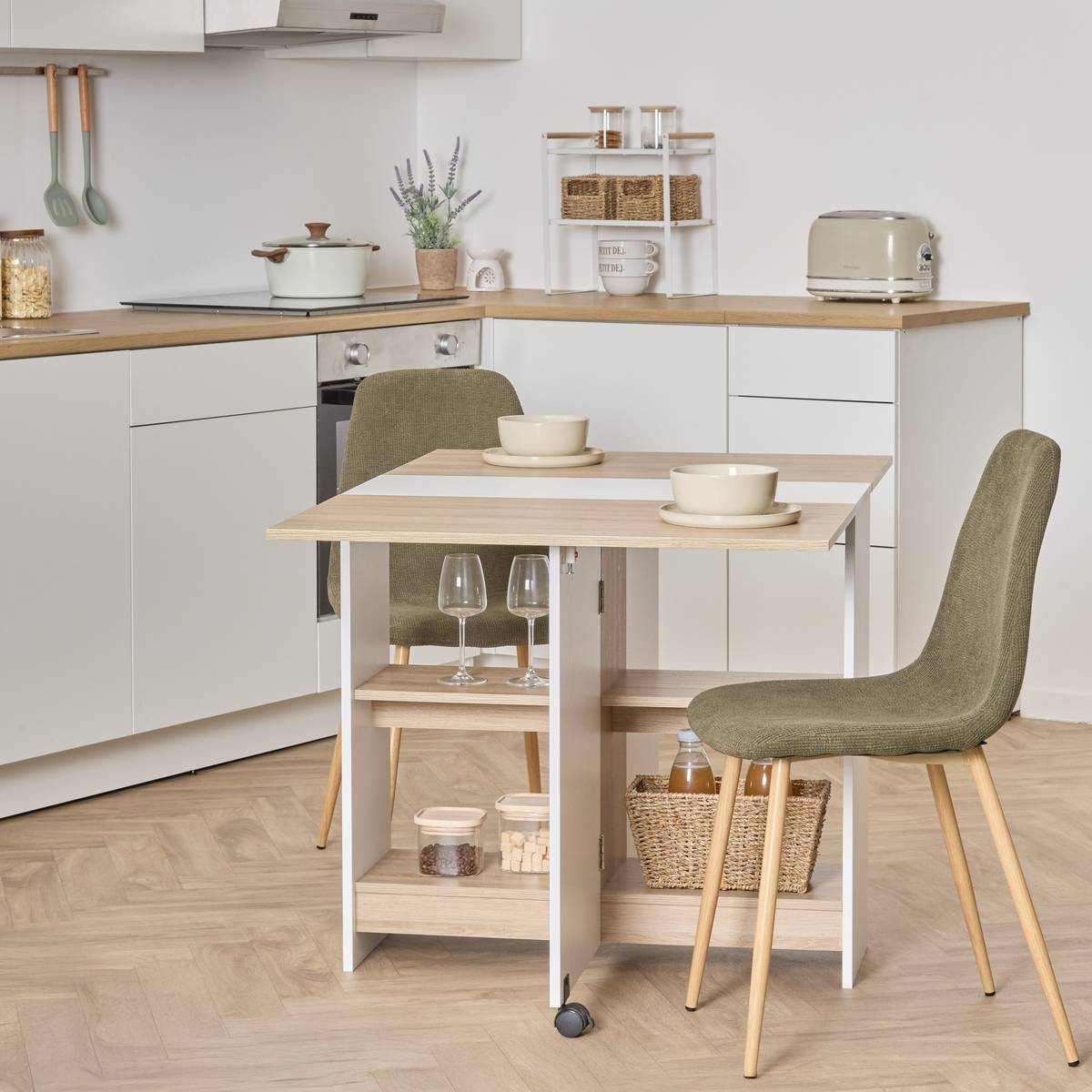 Table pliante long 120,5 cm blanc