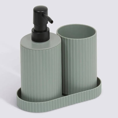 Lot de 3 accessoires de SDB vert d'eau