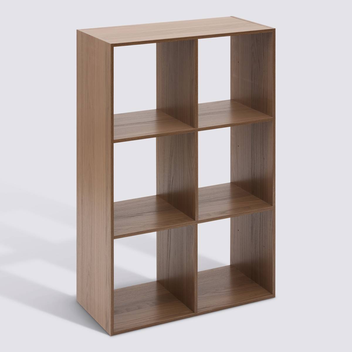 Étagère 6 cases effet noyer L67,5 x H100,5 cm