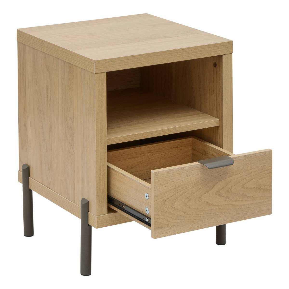 Table de chevet haut 50,5 cm effet chêne naturel