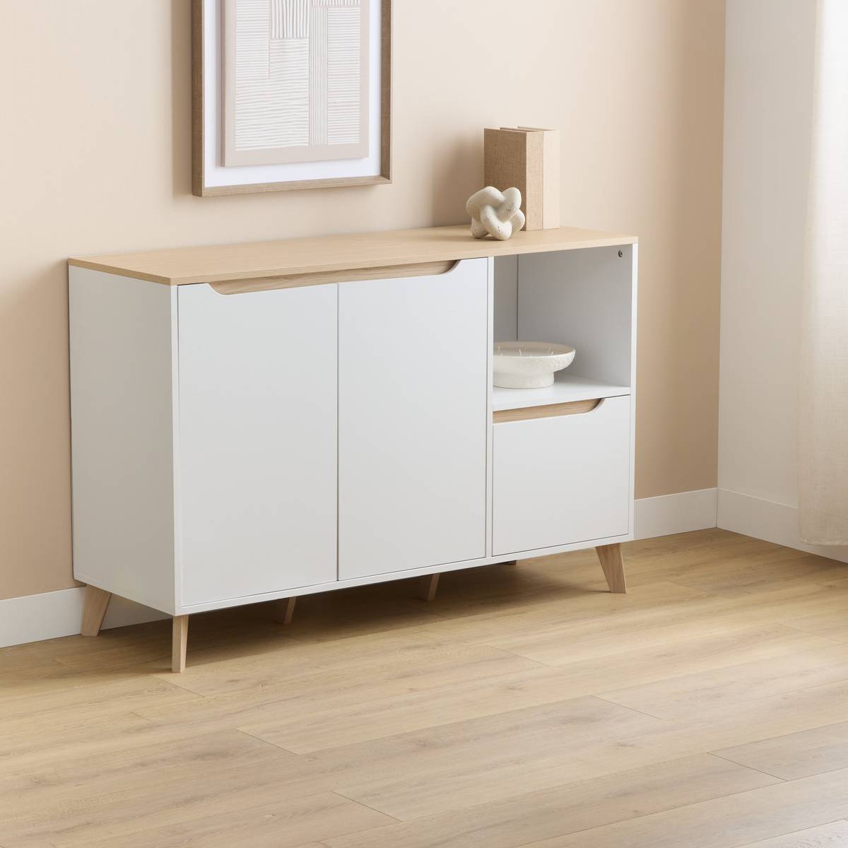 Buffet long 120 cm blanc