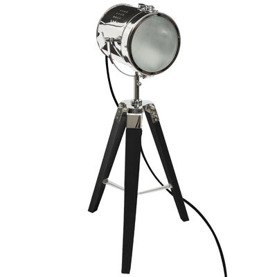 Lampe en métal & bois Noir H68