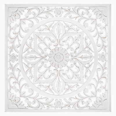 Déco murale en bois sculpté 90x90