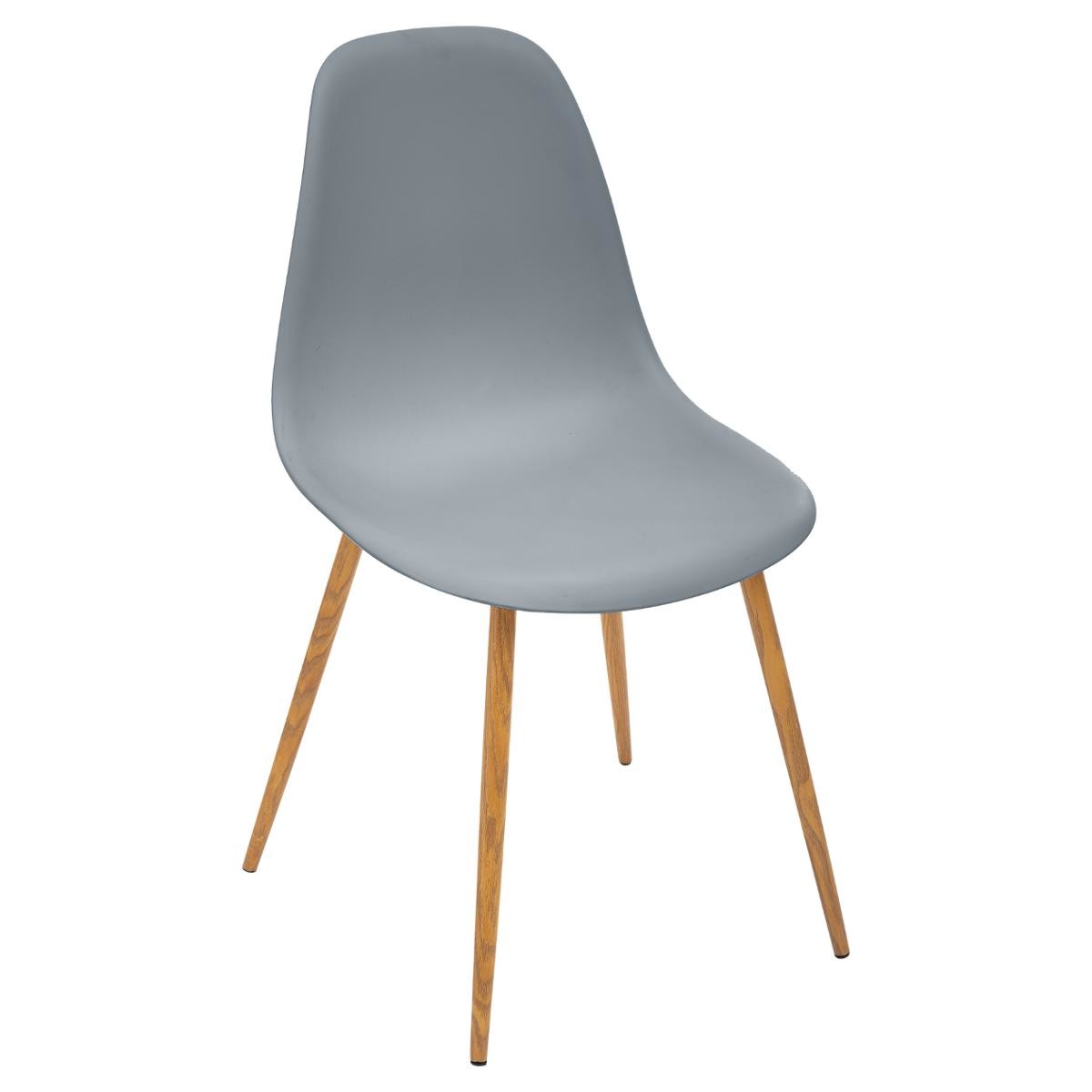Chaise grise pied métal