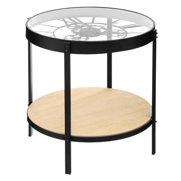 Table de chevet horloge métal D50