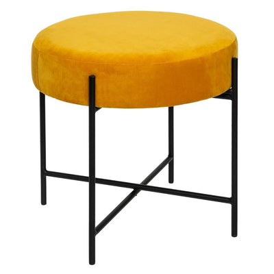 Tabouret moutarde velours 47x45