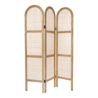 Paravent en bois et cannage H170