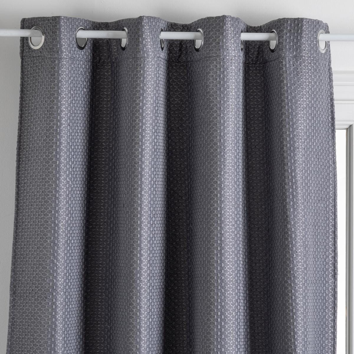 Rideau occultant motif gris 140×260 (vendu par 1)