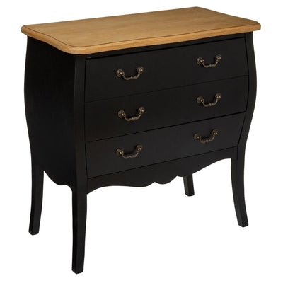 Commode en bois noir 3 tiroirs