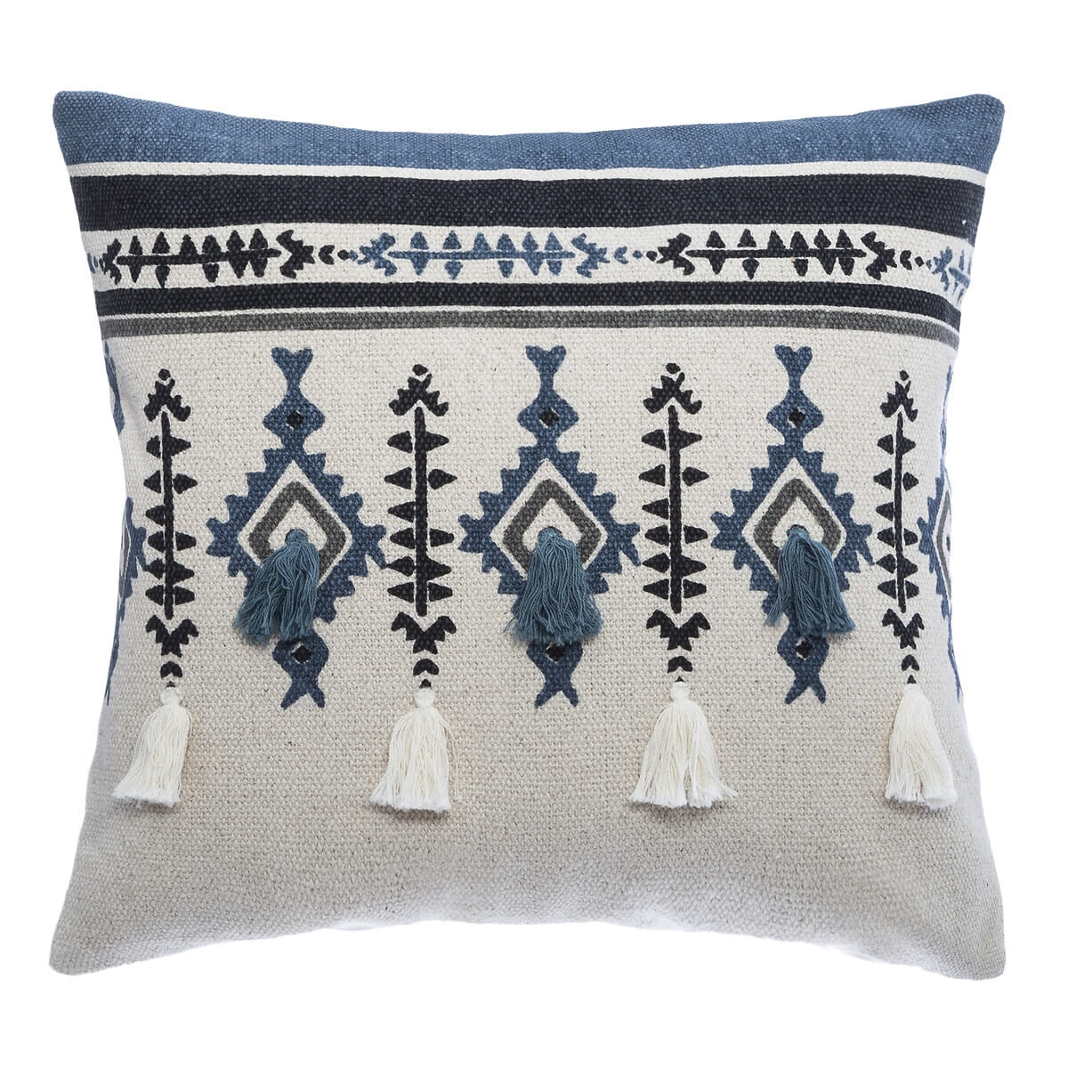 Coussin ethnique bleu 40x40