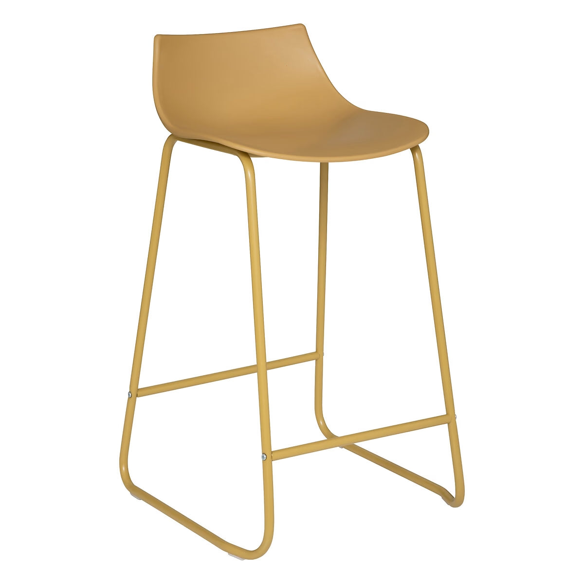 Tabouret en métal ocre