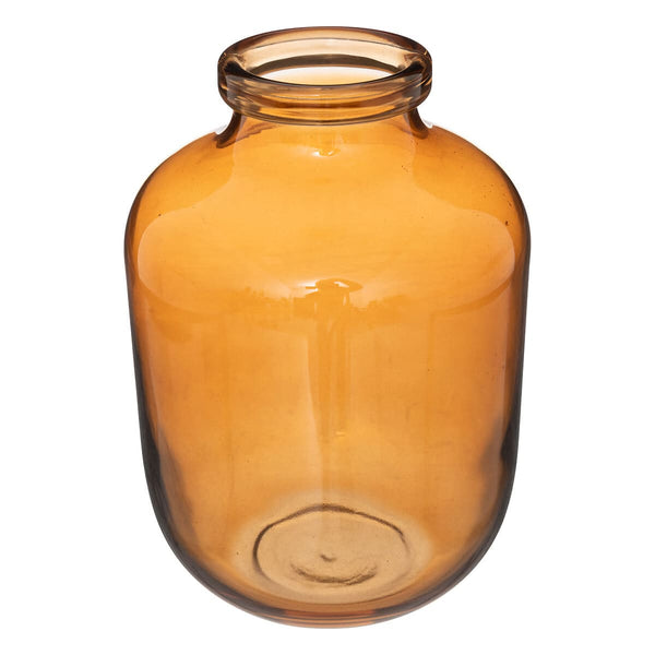 Jarrón tarro de cristal ámbar H23