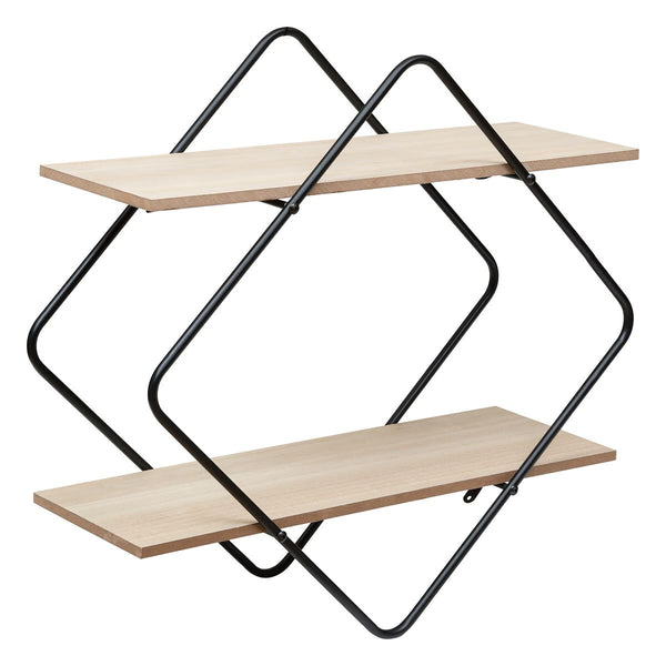 Estantería de pared de madera y metal 48x48