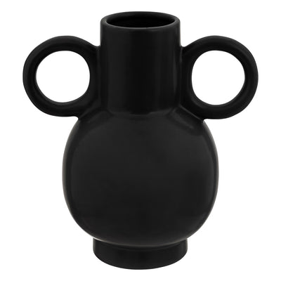Vase en céramique noire H22
