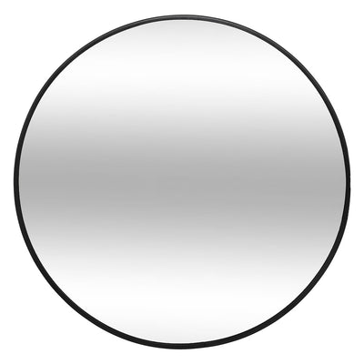 Miroir rond plat D38 contour métal noir