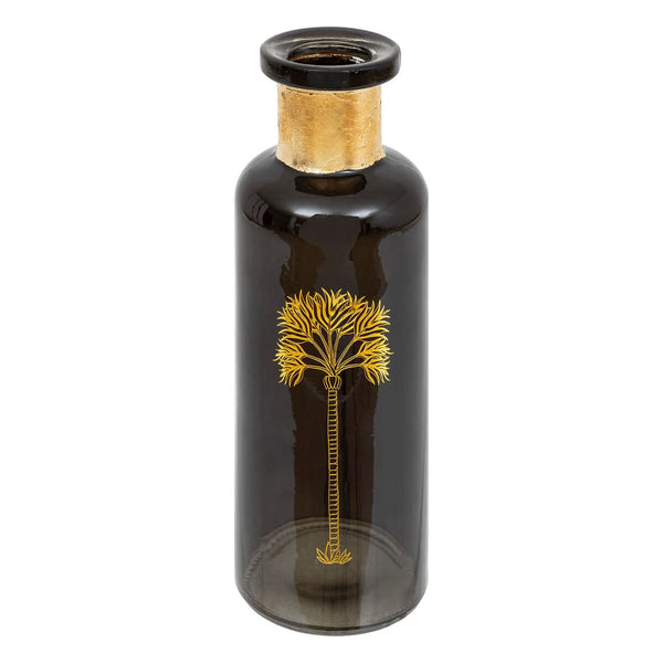 Vase en verre vert foncé H22